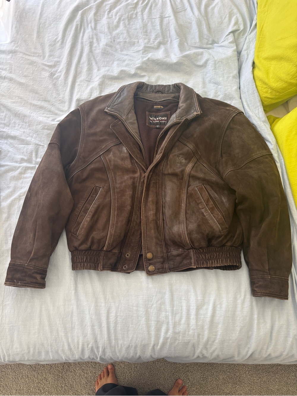 Wilsons Leather Chocolate Brown Bomber Jacket - Men's